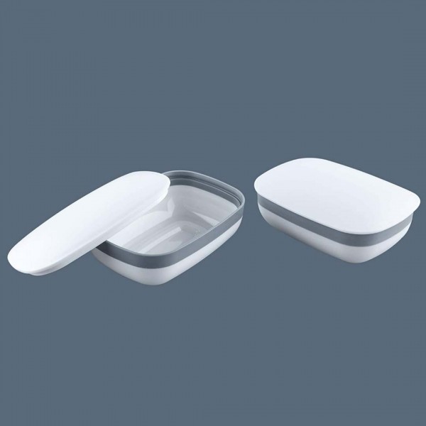 2 Pack White Travel Soap Holder Box