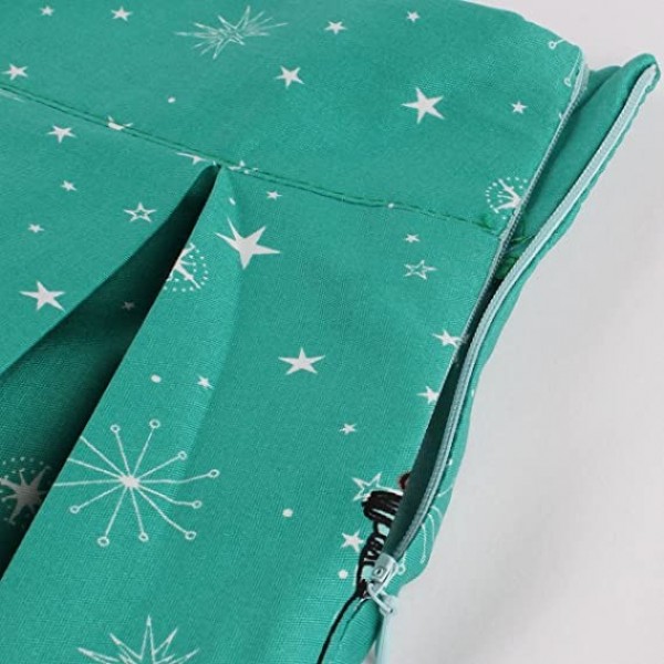    Women's Vintage A-line Printed Pleated Flared Midi Skirts