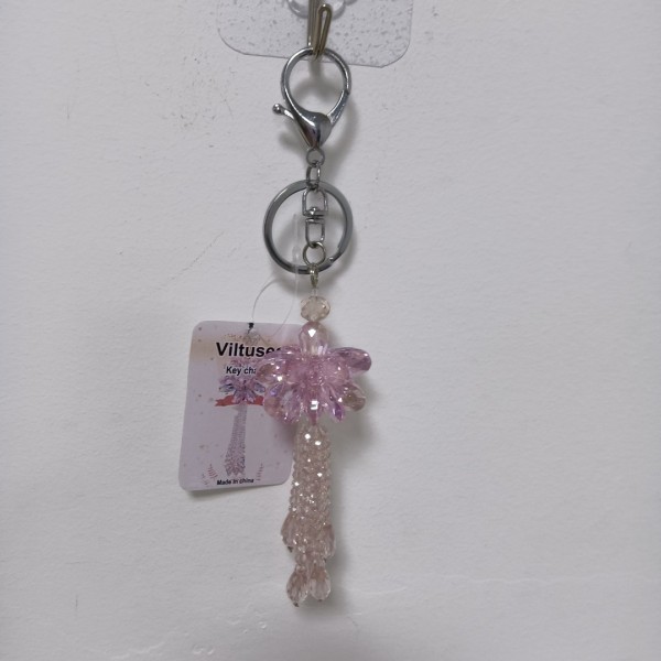 Viltusee Charms for key rings,Crystal glass beads key chain